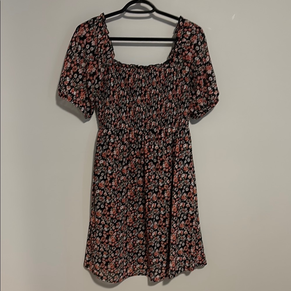 Floral Black and Pink Women's Dress